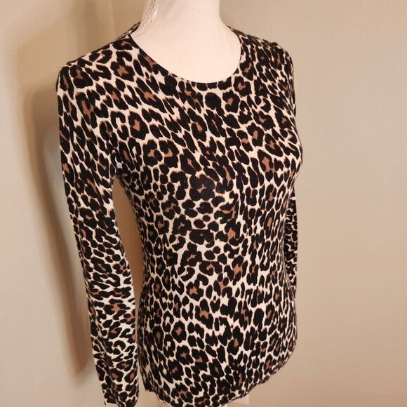J. Crew Cheetah Print Crewneck Sweater - Picture 5 of 9